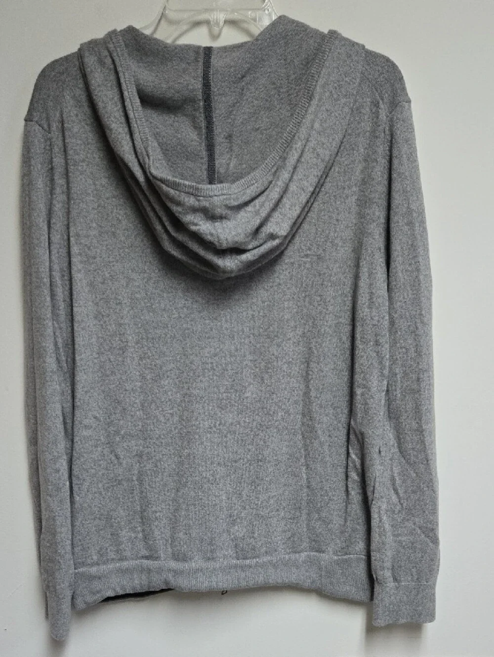 Banana Republic Men's Light Gray Pima Cotton & Cashmere Hooded Zip Jacket   L